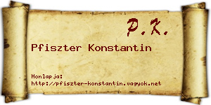 Pfiszter Konstantin névjegykártya